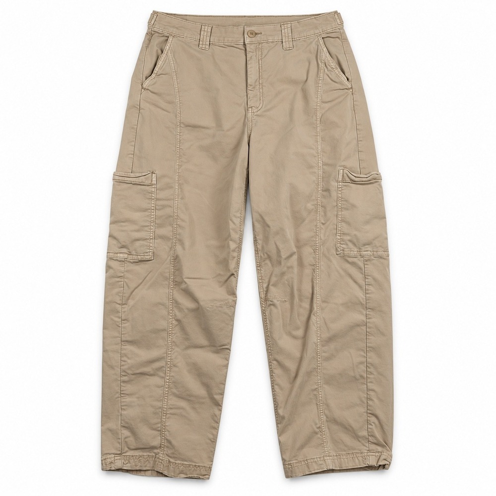American Eagle 10 Barrel Cargo Pants Khaki Tan Stretch Utility Tapered Gorpcore
